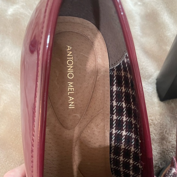 Antonio Melani Chunky Lug Platform Shoe Burgundy (8M) NWT - Picture 7 of 9